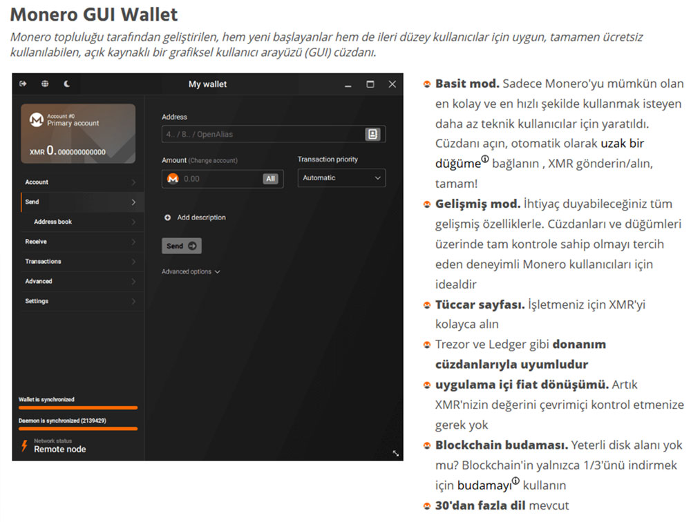 En İyi Monero wallet (cüzdan) hangisi? Monero GUI Wallet