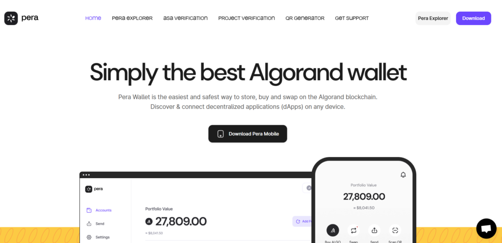 pera wallet- algorand stake etme