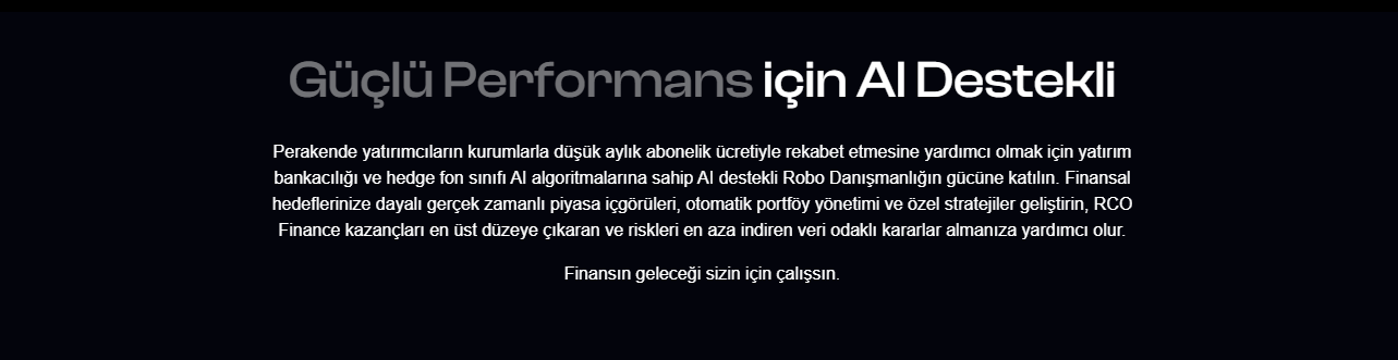 RCO finance Al desteği