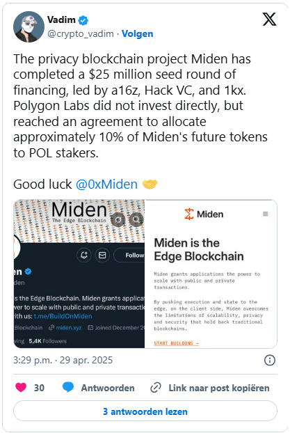 Miden, a16z’den 25 Milyon Dolar Yatırımla Gizlilik Yarışı Başlattı 