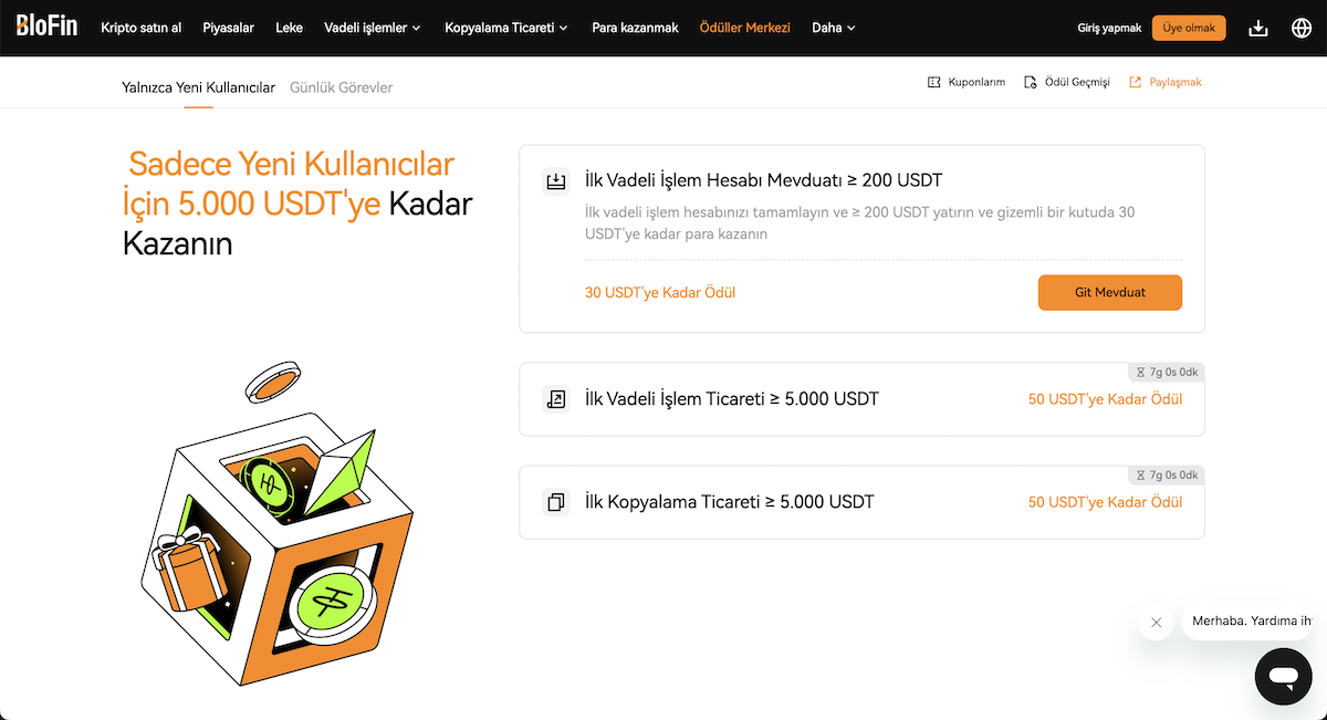kayıt olunca para veren borsalar blofin