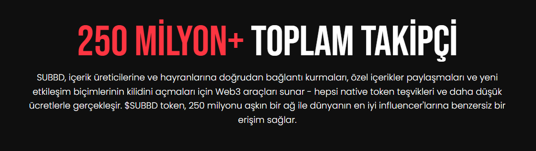 Subbd token takipçi sayısı
