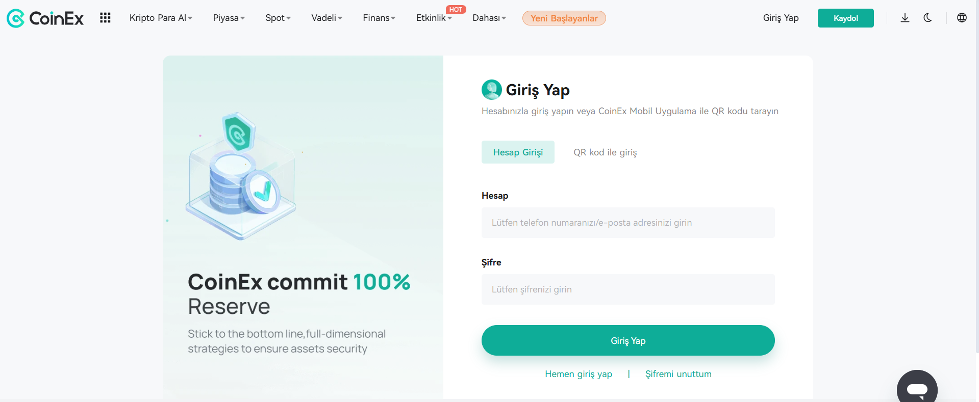 coinex giriş