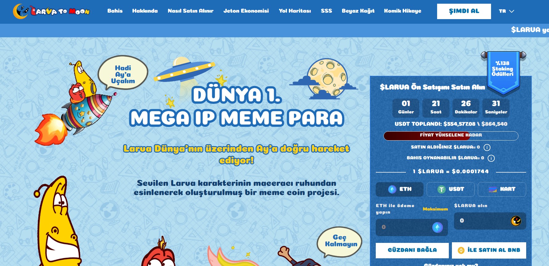 En çok artış beklenen coinler listesinde üst sıralarda yer alması beklenen, Larva To Moon hakkında Detaylı inceleme