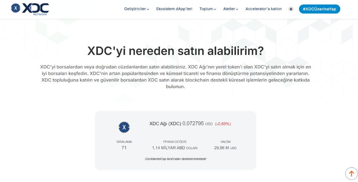 XDC Coin nereden satın alınır
