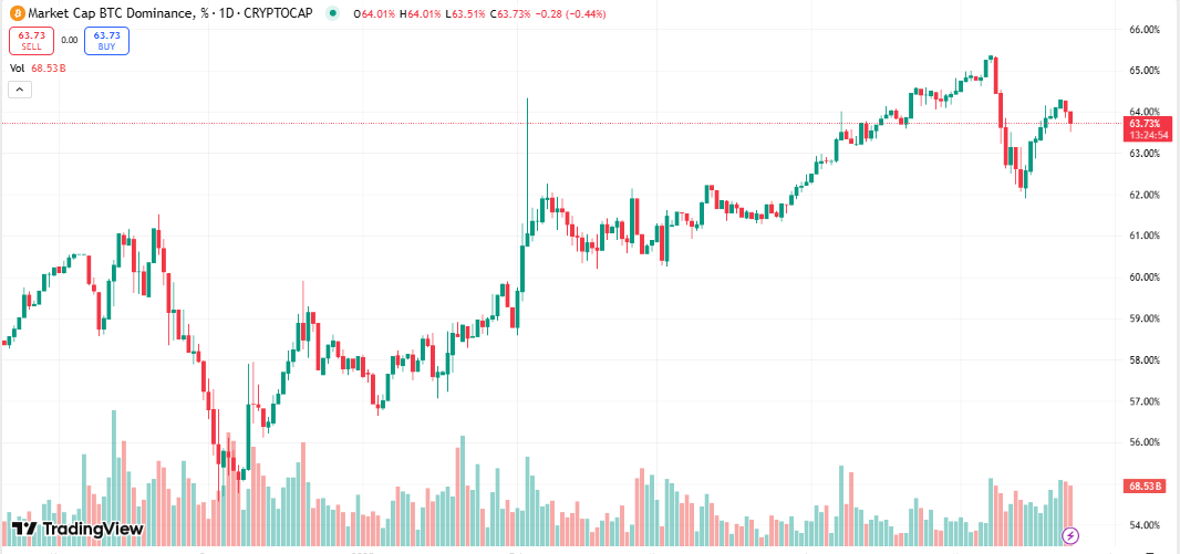 Bitcoin hakimiyeti nedir - TradingView hakimiyet verileri