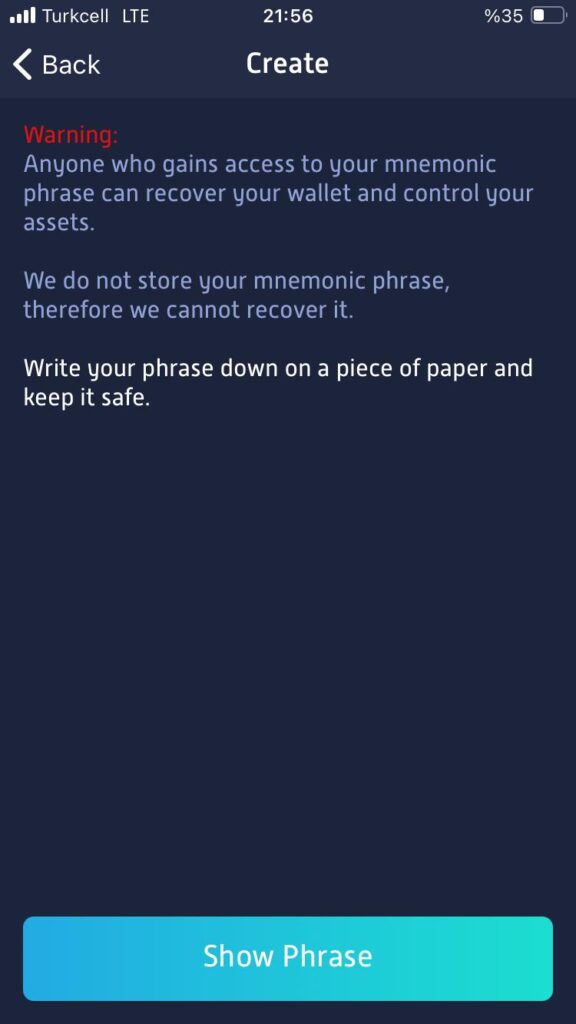 Theta Network cüzdanıına Erişim İçin Verilen Mnemonic Kelimeler