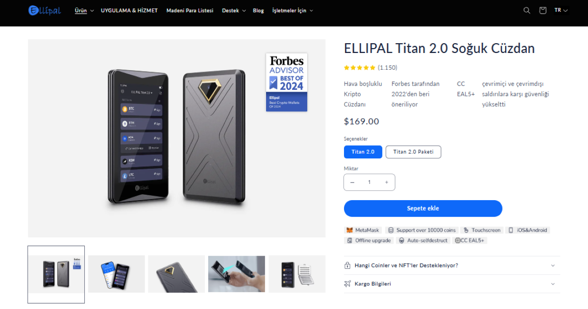 Ellipal Titan 2.0 Resmi Web Sayfası