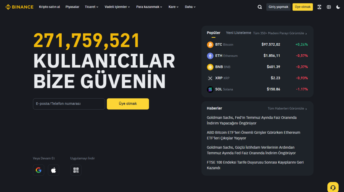 En iyi itibari para borsalarından biri olan Binance
