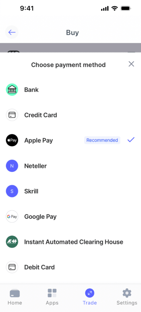 Best Wallet'ten coin seç