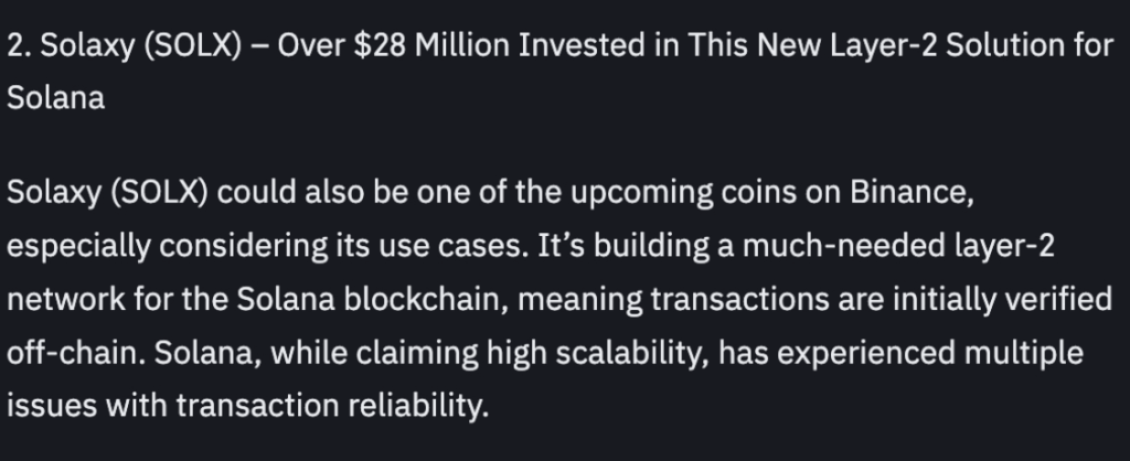 SOLX tokeni