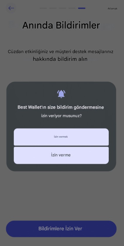 Best Wallet üzerinde işlem yapımı