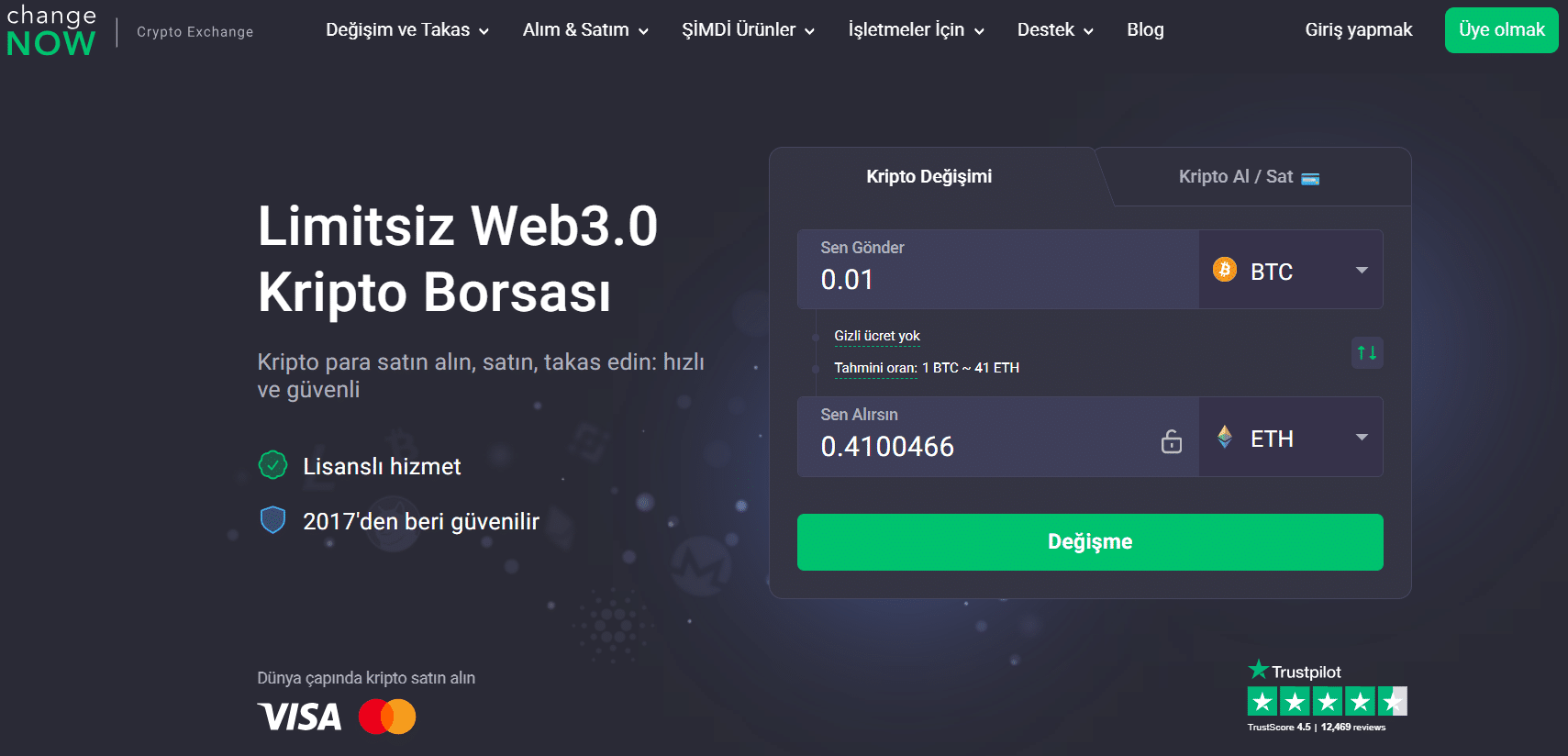 ChangeNOW ile Başlamanın Adımları