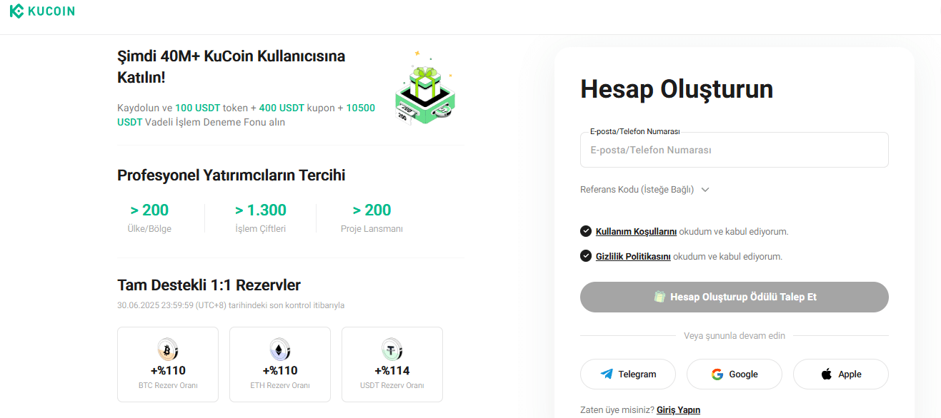 Kucoin- Mantle almanın alternatif yolu