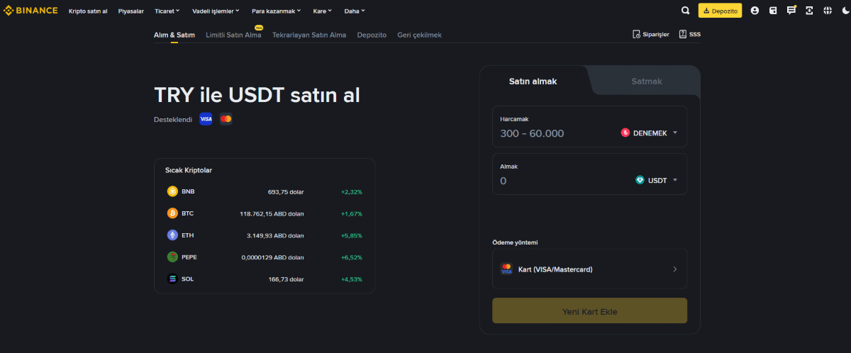 binance kredi kartı nakite çevirme uygulaması
