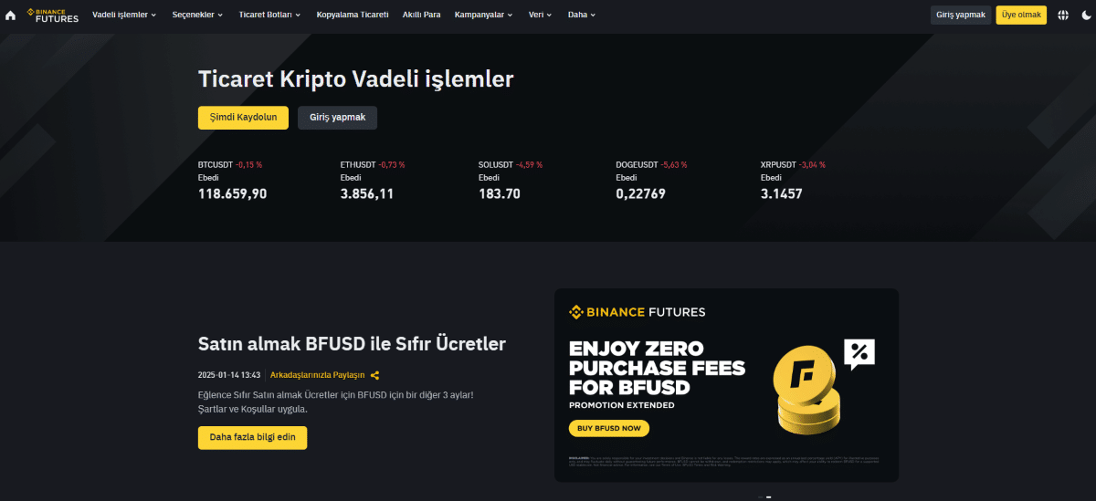 binance vadeli işlemler