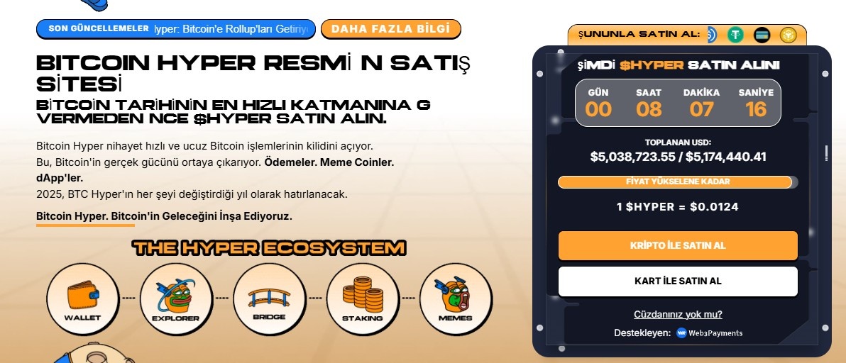 bitcoin hyper ön satışı