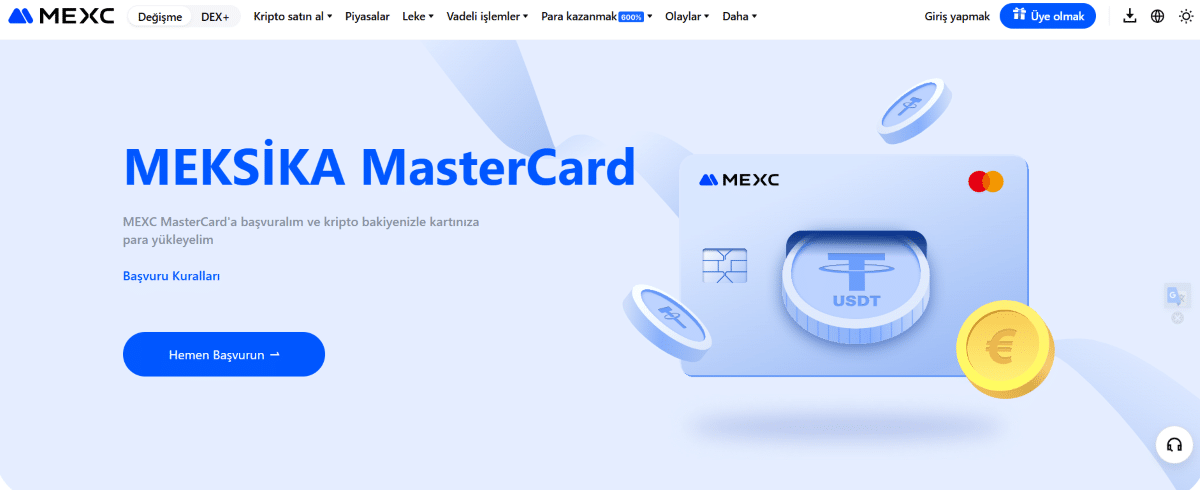 mexc kredi kartı nakite çevirme uygulaması