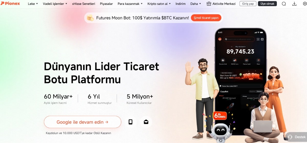 pionex - kripto alım satım borsası