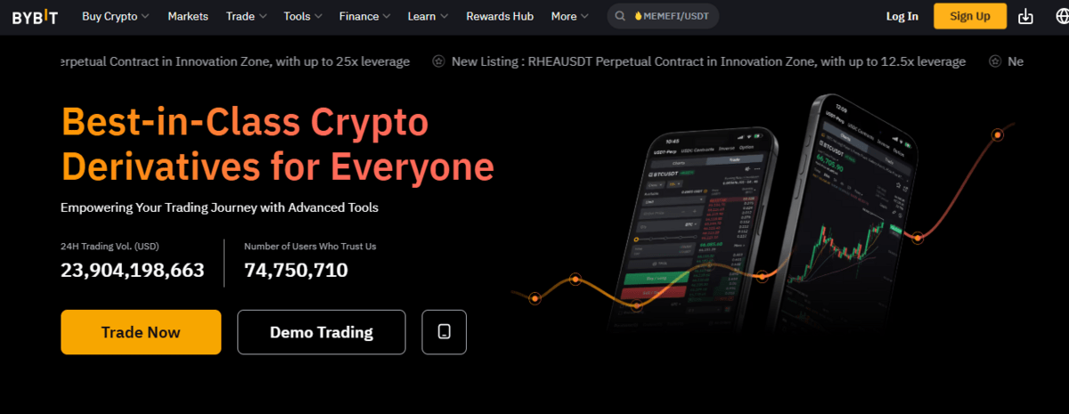 tron vadeli işlemleri için en popüler platform - Bybit