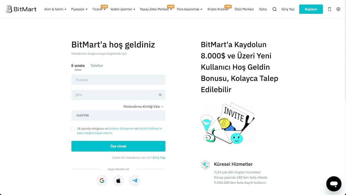 Kripto Bonus Kodları bitmart