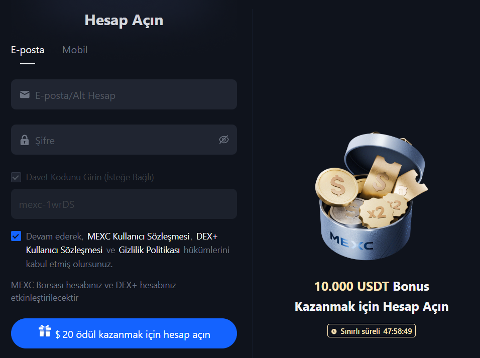 Kripto para borsası kayıt- Hesap açma