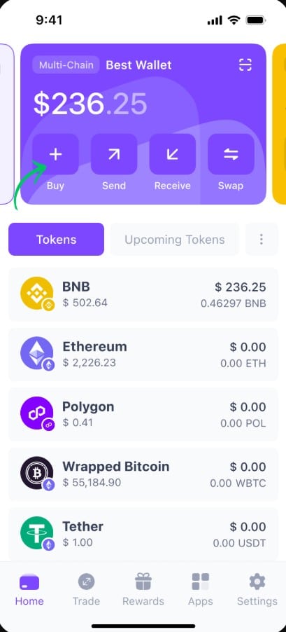 Best Wallet kripto para satın alma