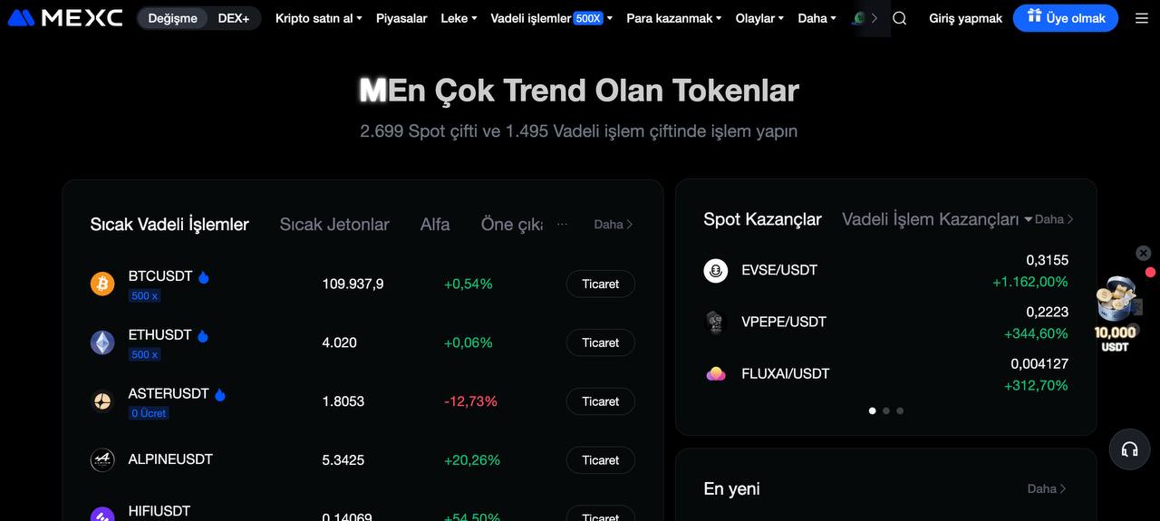 mexc - kyc bonusu veren borsalar