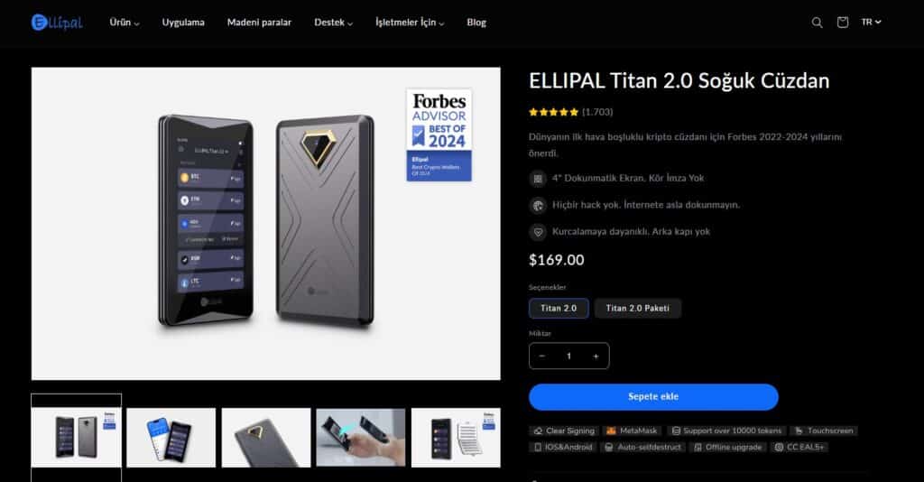 ELLIPAL Titan 2.0 – QR Kod İşlevselliği ile Güçlendirilmiş Air-Gapped Cüzdan