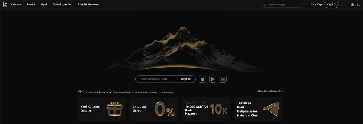 KCEX - ücretsiz spot işlemleri sağlayan borsa
