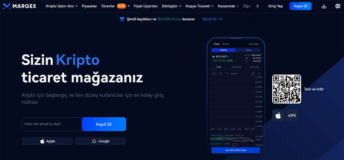 Margex ile kripto sözleşmeli işlem yapın