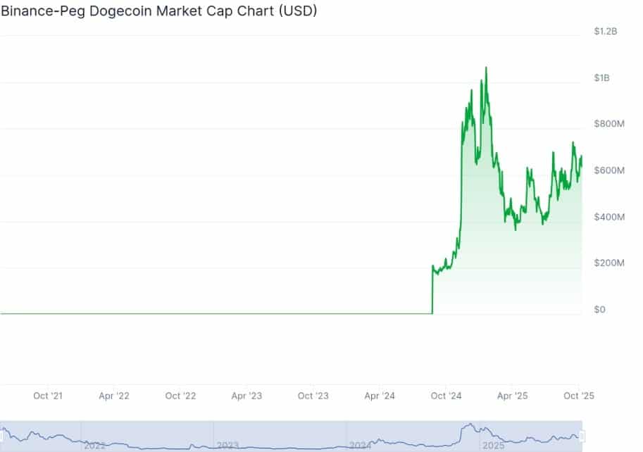 Binance-Peg DOGE 634 M$ Piyasa Değeriyle Zirvede