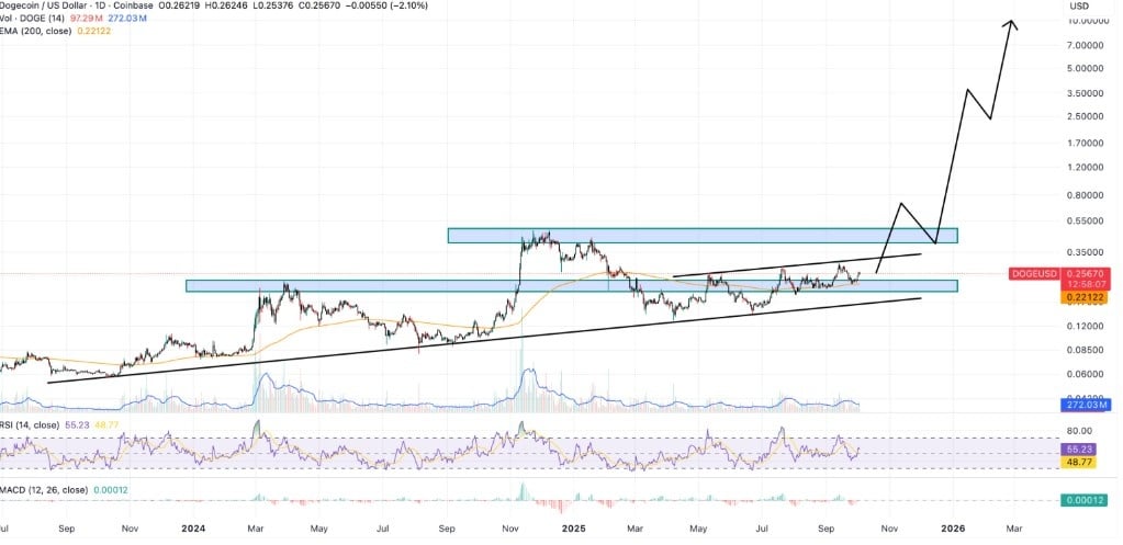 Dogecoin Fiyat Tahmini DOGE’nin Bir Sonraki Yükselişi Başlatması İçin Bu Desenden Çıkması Gerekiyor