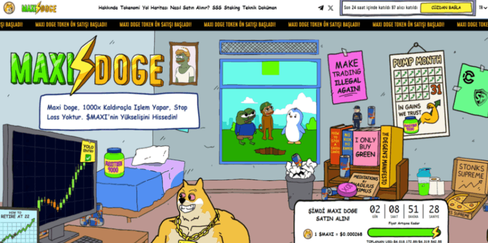 en çok yükselen coinler - Maxi Doge