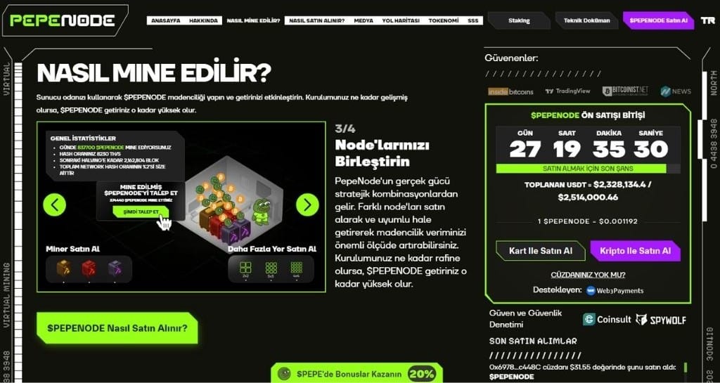 pepenode mine to earn web3 devi