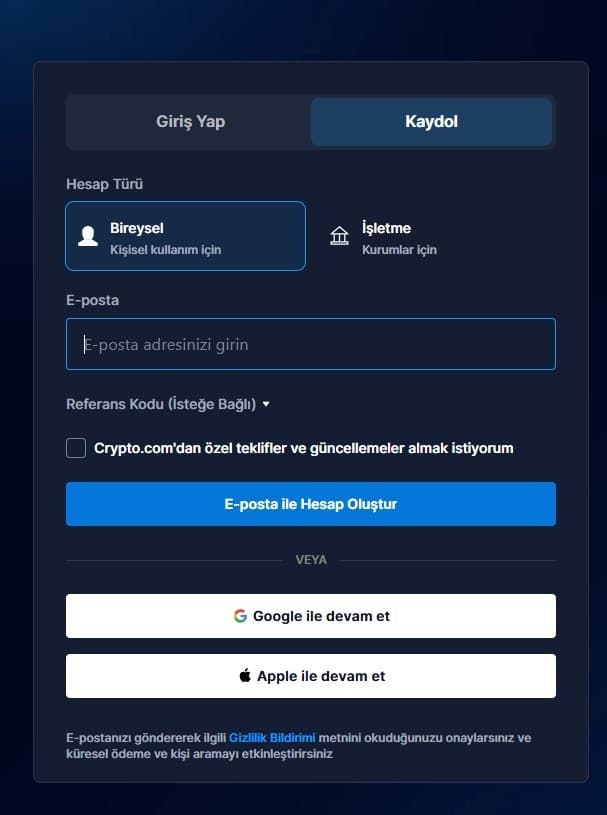 Crypto.com Nasıl Üye Olunur? Kapsamlı Rehber