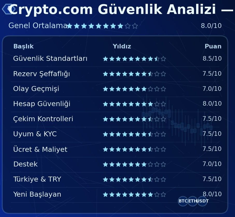Crypto.com Güvenilir mi? Kıyaslama