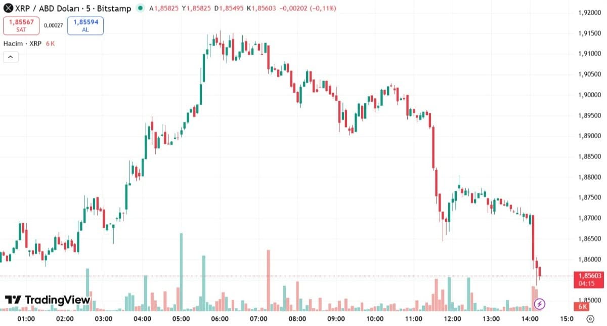 xrp günlük işlem grafiği