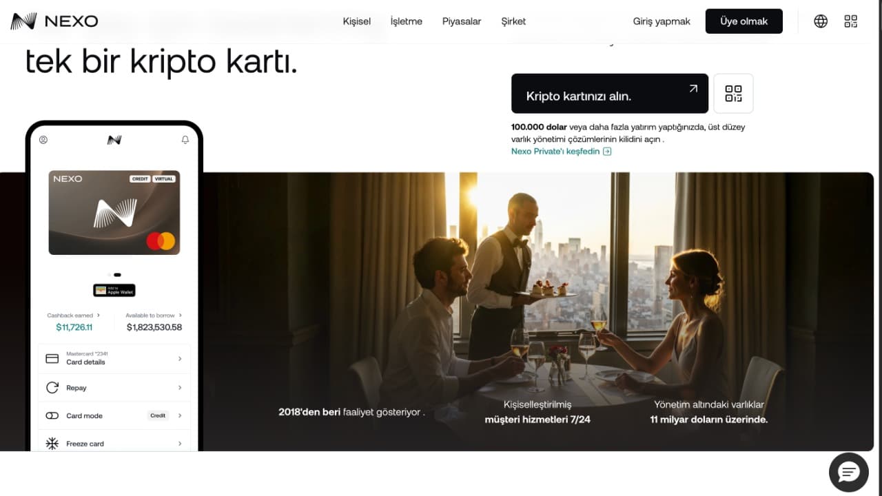 nexo - en iyi kripto kredi kartları