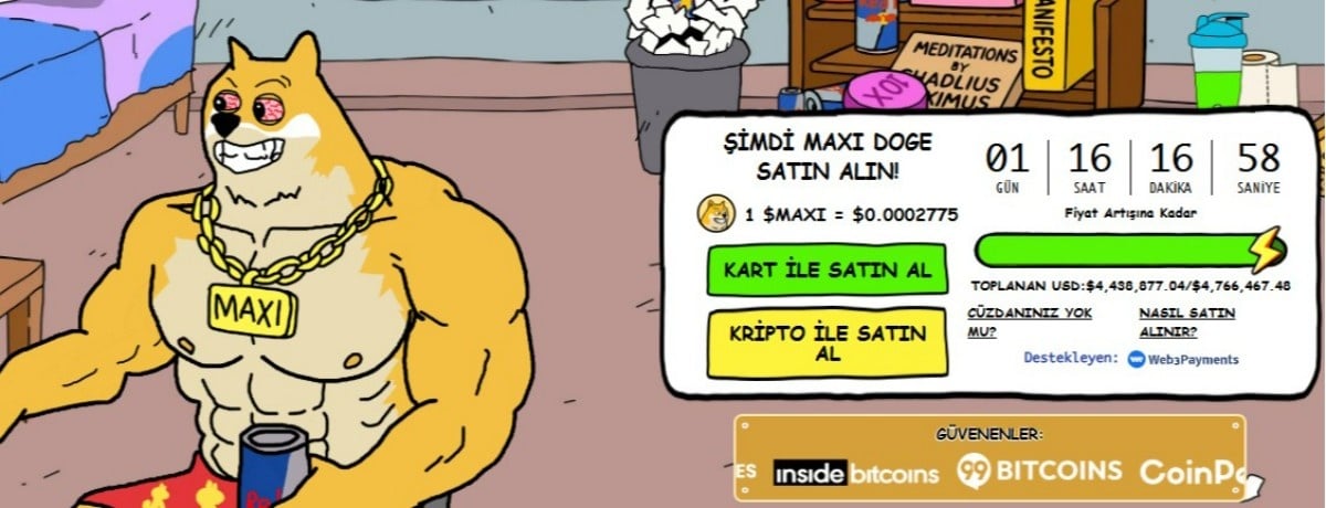Maxi Doge, 2026’nın öne çıkan meme ön satış projelerinden biri hâline hızla geliyor. Proje şimdiden 4,43 milyon doların üzerinde fon topladı ve bu yıl meme coin kategorisinde en güçlü erken performans gösterenler arasına girdi. Sadece hype’a dayanan tipik köpek temalı token’ların aksine Maxi Doge, katılımı artırmaya güçlü şekilde odaklanıyor; ROI yarışmaları, topluluk meydan okumaları ve ön satış boyunca etkileşimi yüksek tutmaya yönelik etkinlikler düzenliyor.