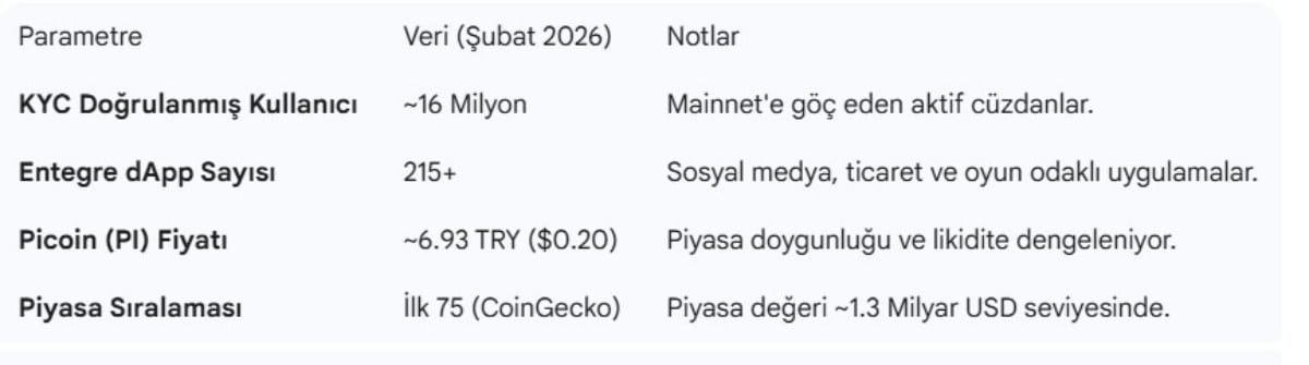 pi network şubat verileri