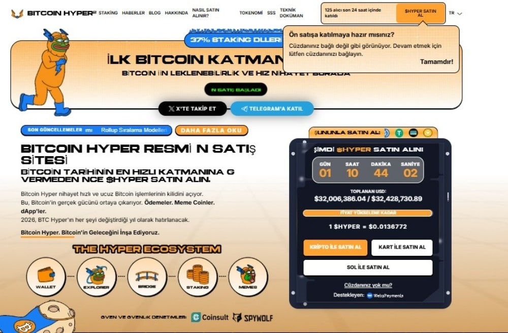 bitcoin hyper ön satışı