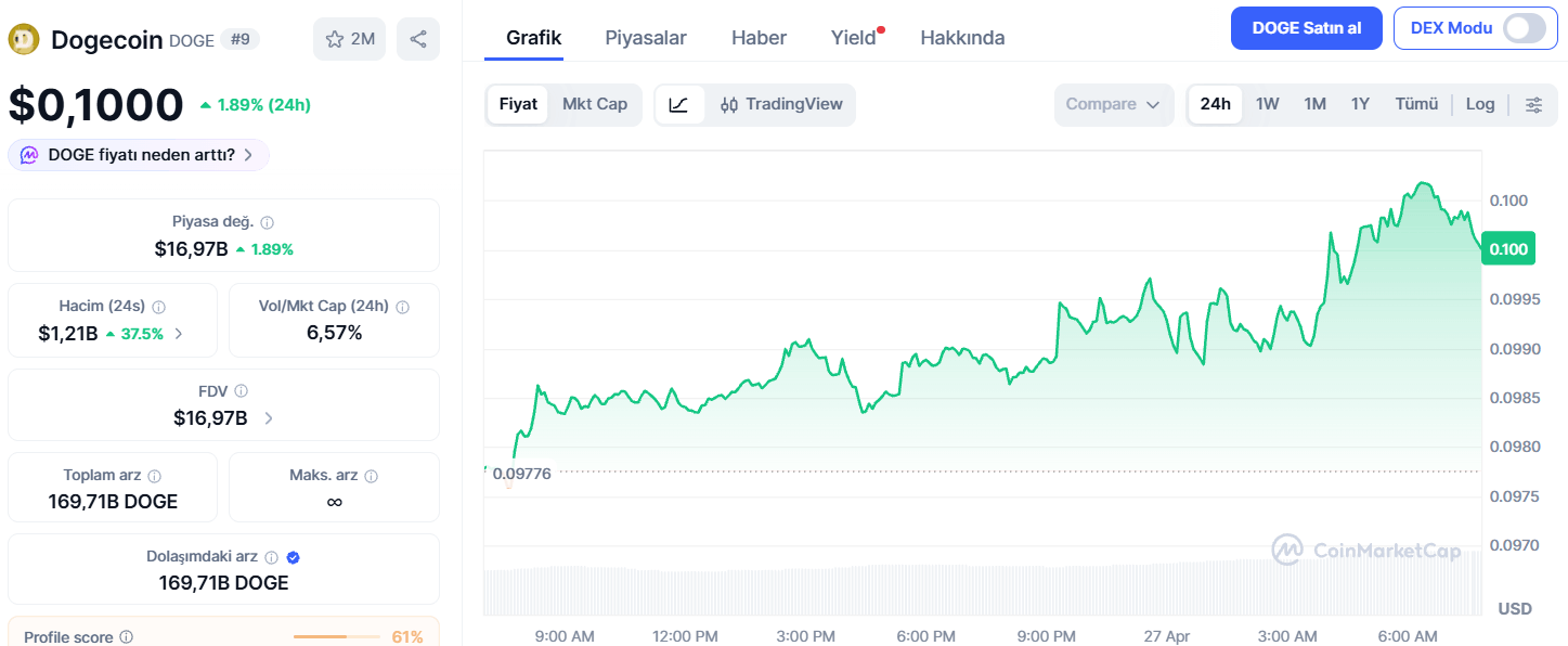 Dogecoin Fiyatı Son Durum