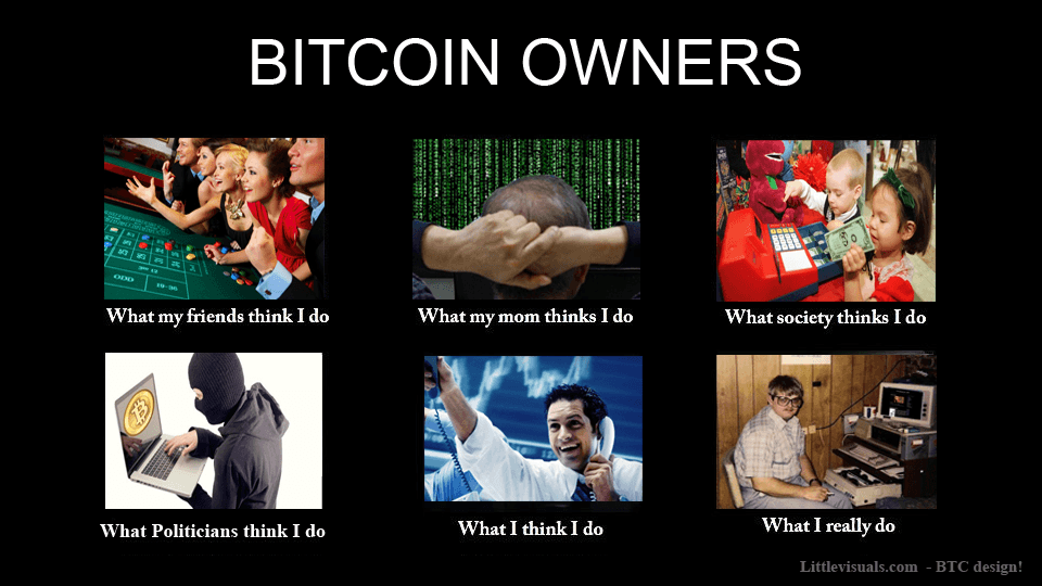 Bitcoin owners: what people think I do...