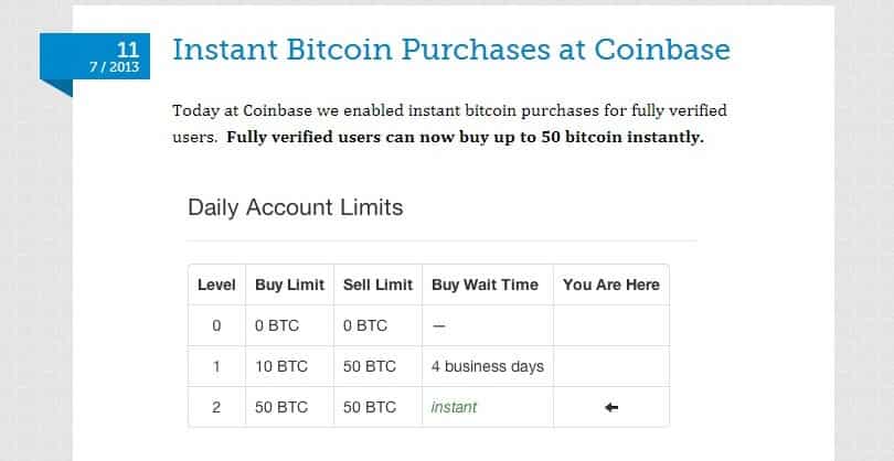 coinbase bitcoin instant