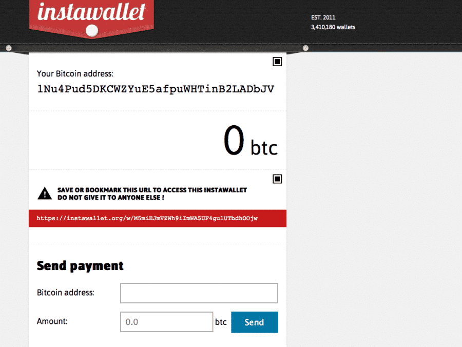 instawallet bitcoins