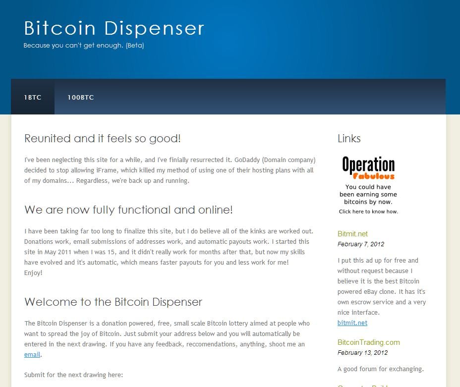 Bitcoin Dispenser mod