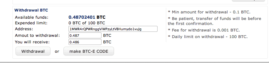 Withdraw from BTCe to MtGox