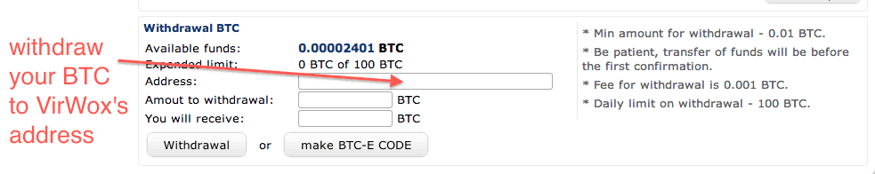 Move Bitcoins from BTC-E to Virwox