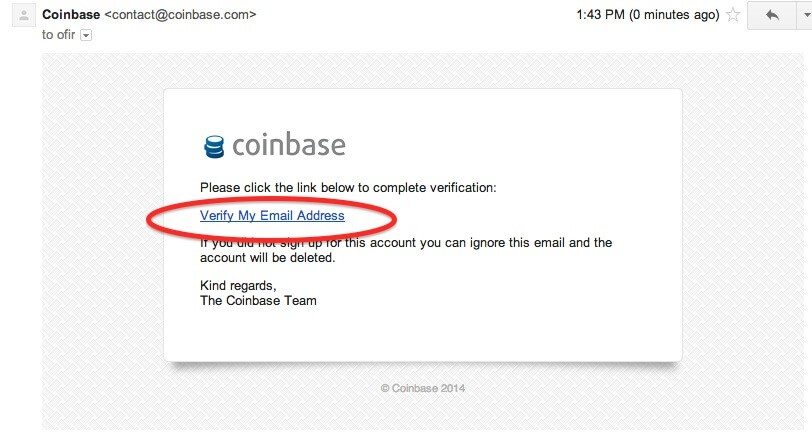coinbase email verification